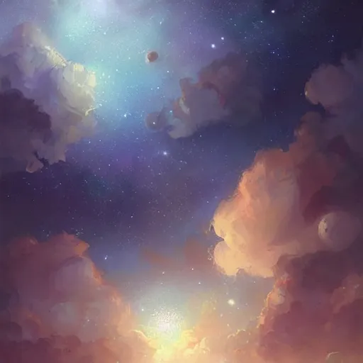 Image similar to sky full of galaxies by krenz cushart