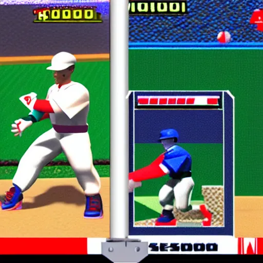 Image similar to sammy sosa in nintendo 6 4 game crt tv