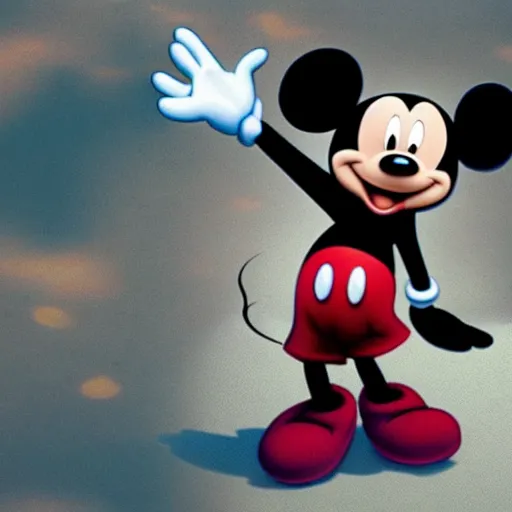 Image similar to Mickey Mouse in Africa helping starving children, photo, BBC