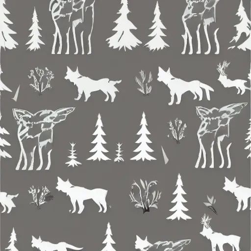 Image similar to laser cut animal vector image of a wolf wildlife stencils - forest landscape