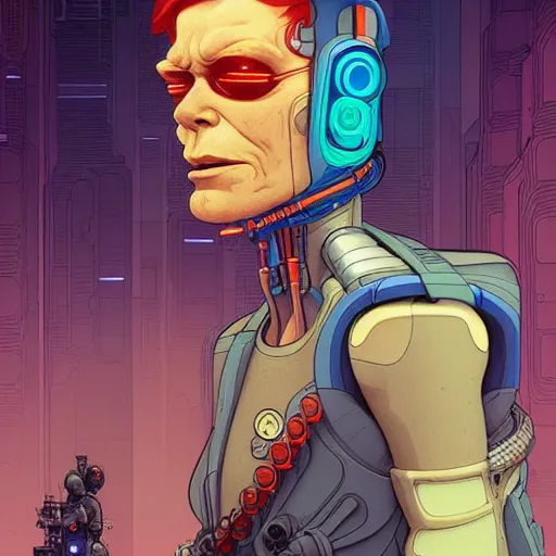 Prompt: h 0 c 0 k futurama cyberpunk epic portrait by gaston bussierre and charles vess and james jean and erik jones and rhads, inspired by ghost in the shell, beautiful fine face features, intricate high details, sharp, ultradetailed