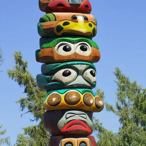 Totem Pole Made Of Frogs Stable Diffusion Openart