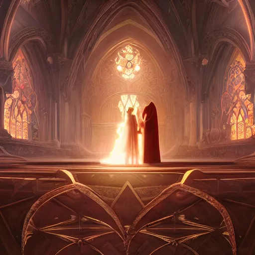 Prompt: an beautiful and detailed matte painting of a lesbian wedding between evil pyromancer and a vampire red mage, unholy union, white church background, god rays, sharp focus, highly detailed, cinematic lighting, studio quality, colorful, smooth render, vector illustration, award winning, by artgerm, greg rutkowski, alphonse mucha