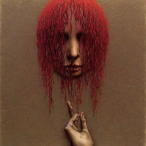 Image similar to grunge drawing of you make my cold heart warm with a touch by - Zdzisław Beksiński, detailed, elegant, intricate