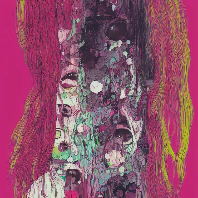 Image similar to a portrait of a girl by inio asano, beeple and james jean, hiroyuki takahashi color scheme, horror, terror