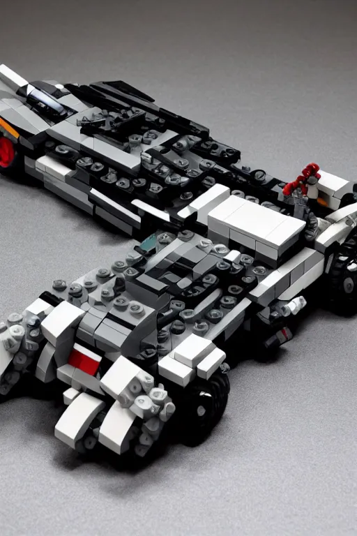 Image similar to a lego batmobile painted by yoji shinkawa