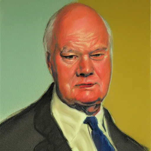 Prompt: painterly style portrait of sir patrick moore