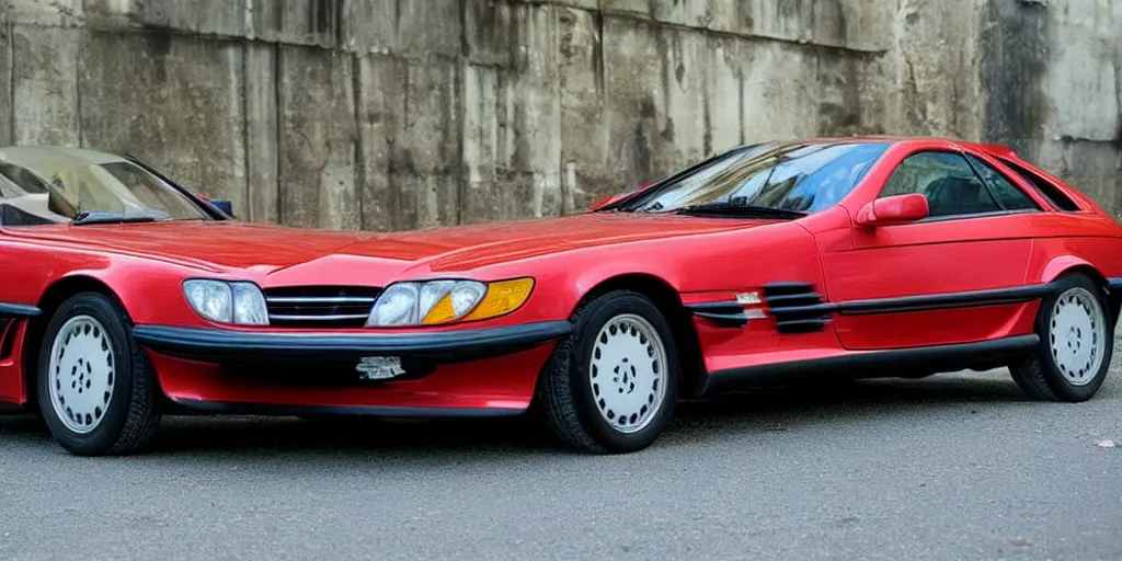 Prompt: “1980s Mercedes McLaren SLR”