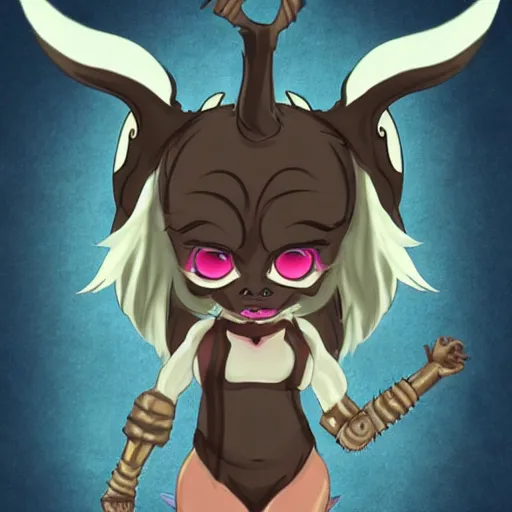 Image similar to a cute anthropomorphic demon