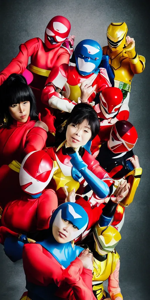 Image similar to portrait of a super sentai woman, editorial photography from vogue magazine, photography