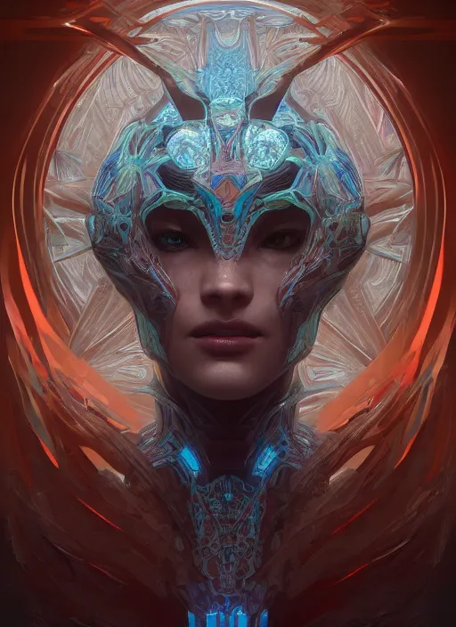 Image similar to symmetry!! portrait of oceanic coral alien in the style of horizon zero dawn, machine face, intricate, elegant, highly detailed, digital painting, artstation, concept art, smooth, sharp focus, illustration, art by artgerm and greg rutkowski and alphonse mucha, 8 k