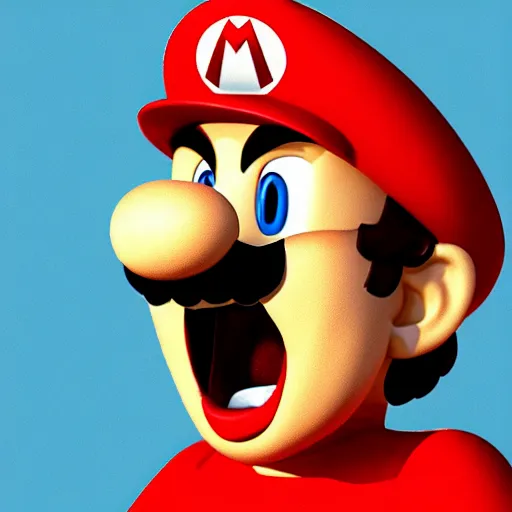 Image similar to Mario screaming very funny