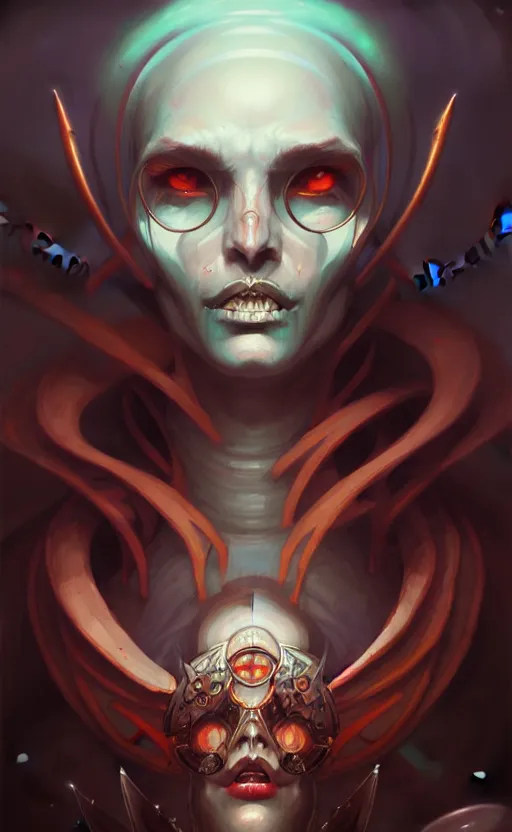 Image similar to portrait of the necromancer by peter mohrbacher, hyper detailed, lineart