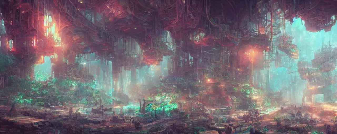Prompt: detailed concept art illustration colorful pastel painting of a fantasy world in full intricate detail, ultra detailed, digital art, octane render, 4K, dystopian, micro details