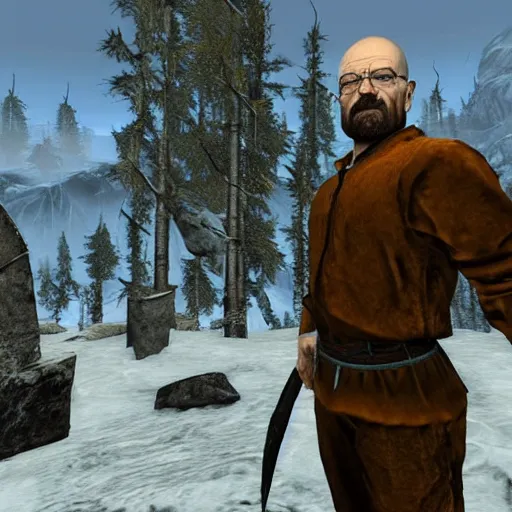 Prompt: walter white in skyrim