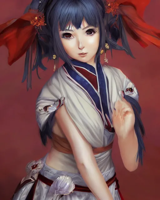 Image similar to A full-body anime portrait of Ssunbiki as a beautiful woman wearing a kimono from Skyrim, by Stanley Artgerm Lau, WLOP, Rossdraws, James Jean, Andrei Riabovitchevy, Marc Simonetti, and Sakimichan, trending on artstation