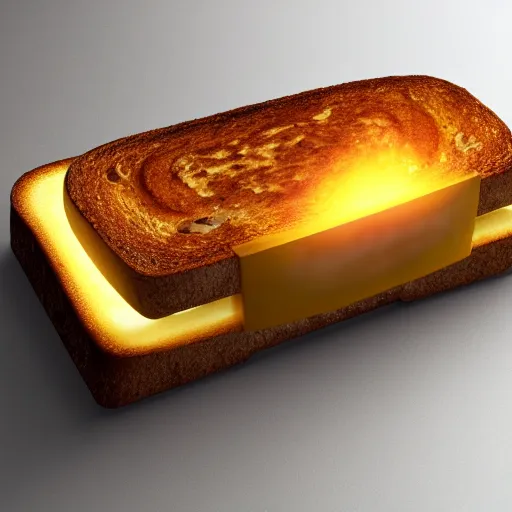 Prompt: octane render of a piece of toast, volumetric lighting, cinematic, weta workshop, art house film, film poster