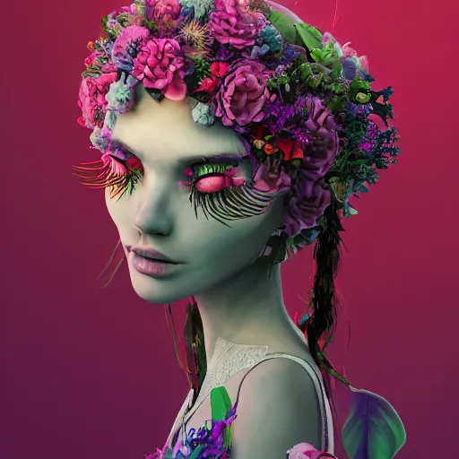 Prompt: a beautiful amazing art of flora addict out of curl noise splines by tom Haugomat, Serena Malyon, Maxim Shirkov, Alex Pogrebniak and Robin Gundersen, Trending on artstation, featured on Behance, Vision of chaos, octane render.:1