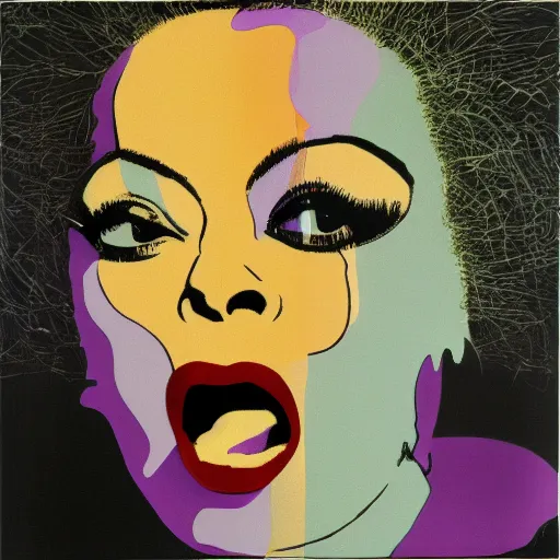 Image similar to individual screaming diana ross silk screen francis bacon