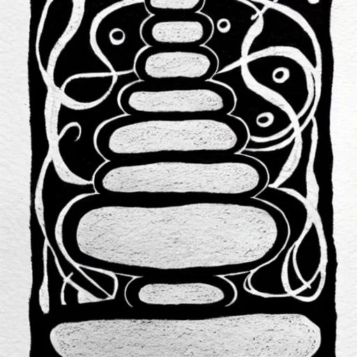 Image similar to zen cairn ink