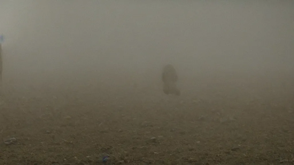 Image similar to a strange creature walks through our home, film still from the movie directed by Denis Villeneuve with art direction by Zdzisław Beksiński, telephoto lens, shallow depth of field