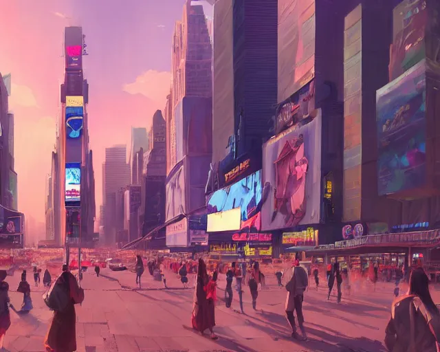 Image similar to new york city the times square in front big desert, atmospheric lighting. by makoto shinkai, stanley artgerm lau, wlop, rossdraws, james jean, andrei riabovitchev, marc simonetti, krenz cushart, sakimichan, d & d trending on artstation, digital art.