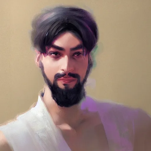 Prompt: portrait of a persian prince from tales of yore by yanjun cheng, artstation