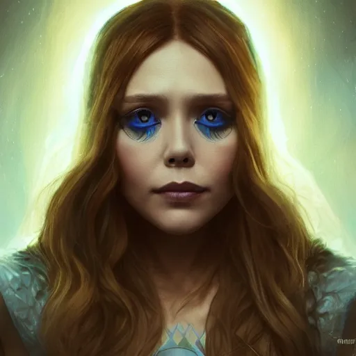 Prompt: elizabeth olsen as the goddess of sadness, oizys, golden ratio!!!!!, centered, trending on artstation, 8 k quality, cgsociety contest winner, artstation hd, artstation hq, luminous lighting