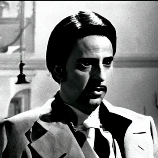 Image similar to a film still of Diavolo from Golden Wind in ''The godfather'(1972)