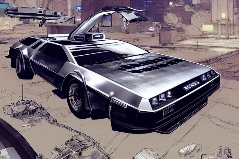 Image similar to vehicle concept design delorean rocket league tank mad max global illumination ray tracing hdr chromed reflexion, gta 5 comics, makoto shinkai and lois van baarle, ilya kuvshinov, ossdraws, borderlands, feng zhu, loish, laurie greasley, victo ngai, andreas rocha, john harris fast and furious