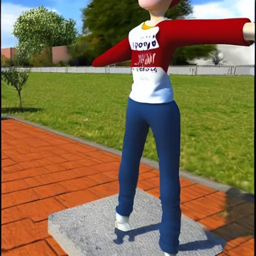 Prompt: 3 d t pose girl