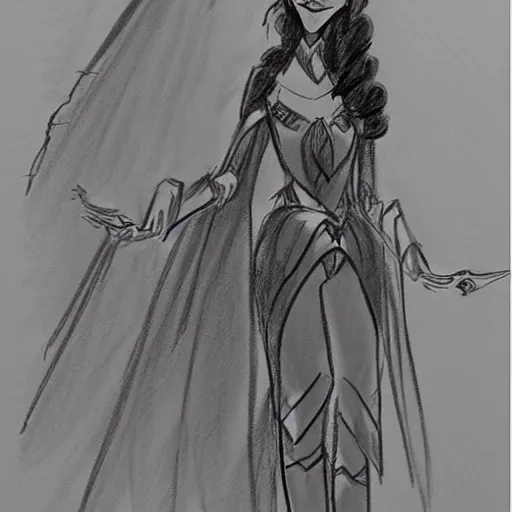 Image similar to milt kahl sketch of victoria justice as princess padme from star wars episode 3