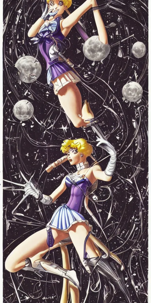 Prompt: Sailor Moon by H. R. Giger
