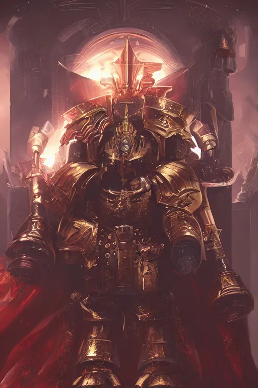 Image similar to queen portrait heros warhammer 4 0 k horus heresy fanart - the primarchs emperor by johannes helgeson animated with vfx concept artist & illustrator global illumination ray tracing hdr fanart arstation zbrush central hardmesh 8 k octane renderer comics stylized