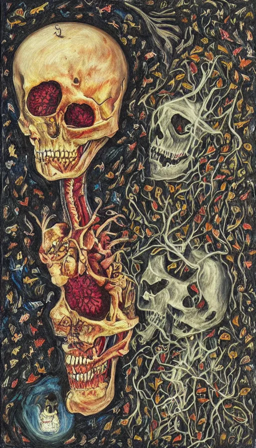 Image similar to life and death mixing together, by schizophrenia patient