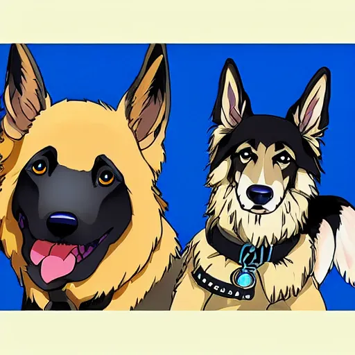 Prompt: German Shepherd, studio Ghibli, anime