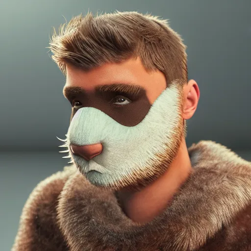 Image similar to hyperrealistic dslr film still of justin bieber disguised as beaver mask, stunning 8 k octane comprehensive 3 d render, inspired by istvan sandorfi & greg rutkowski & unreal engine, perfect symmetry, dim volumetric cinematic lighting, extremely hyper - detailed, incredibly real lifelike attributes & flesh texture, intricate, masterpiece, artstation, stunning