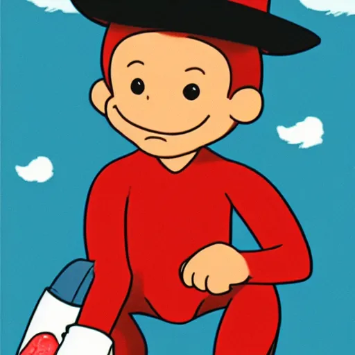 Image similar to curious george smoking crack