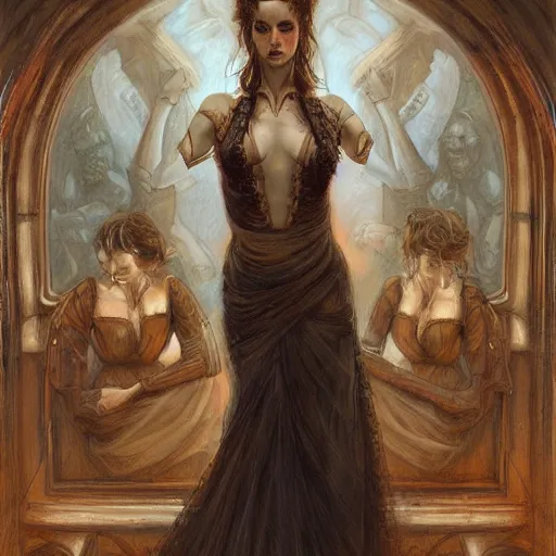 Image similar to a painting in the style of donato giancola, and in the style of charlie bowater, and in the style of charles dulac. smooth, sharp focus, semi - realism, symmetry.