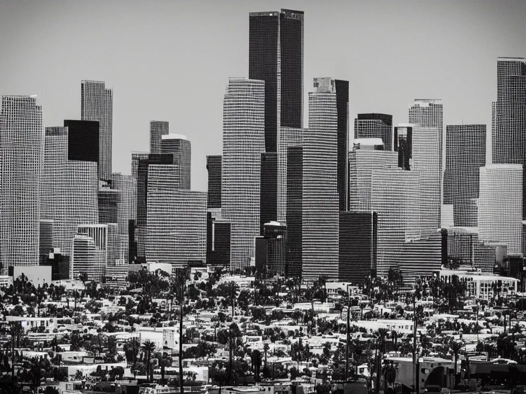 Image similar to “A black and white 28mm photo of Los Angeles”