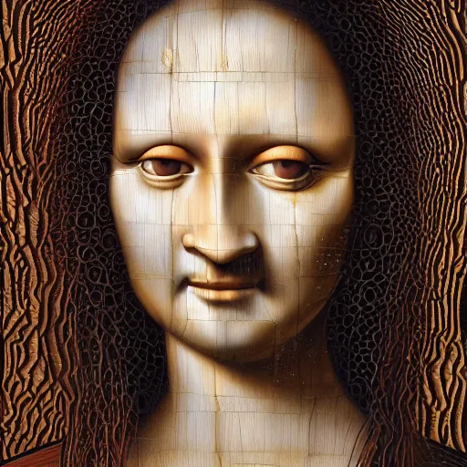 Image similar to monalisa by jacek yerka, alex gray, zdzisław beksiński, dariusz zawadzki, jeffrey smith and h.r. giger, oil on canvas, 8k highly professionally detailed, trending on artstation