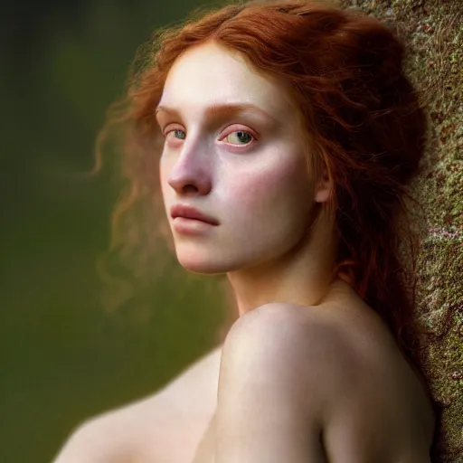 Image similar to photographic portrait of a stunningly beautiful renaissance pre raphaelite female in soft dreamy light at sunset, contemporary fashion shoot, by edward robert hughes, annie leibovitz and steve mccurry, david lazar, jimmy nelsson, breathtaking, 8 k resolution, extremely detailed, beautiful, establishing shot, artistic, hyperrealistic, beautiful face, octane render