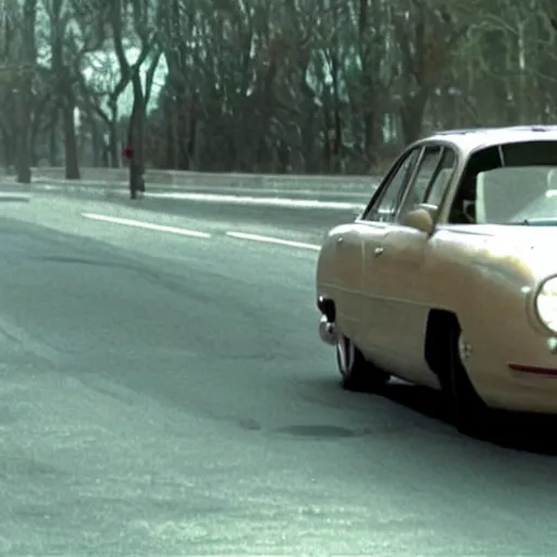 Prompt: film still, Martin Heidegger car in Cars(2005) suits