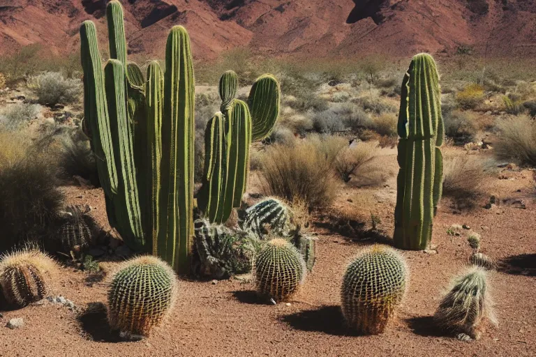 Prompt: photo of a hotel in a desert with alot of cactus with a sign of warning, 4k