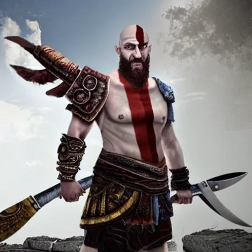 Prompt: benjamin!!!!! netanyahu!!!!!! as kratos from god of war