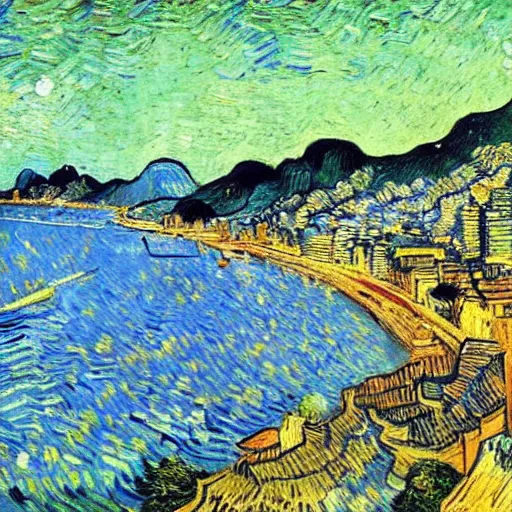 Prompt: rio de janeiro painted by van gogh