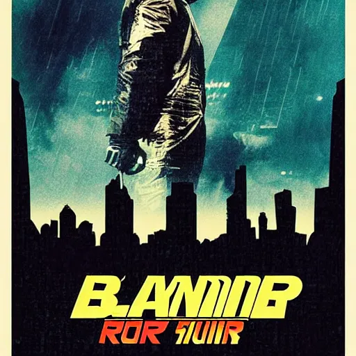 Image similar to “Blade Runner poster with Bored Ape NFTs on the cover instead of people”