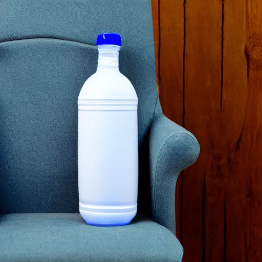 Image similar to a bottle of water on a chair