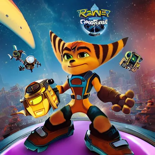 Image similar to ratchet and clank realistc cover art