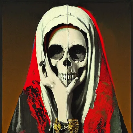 painting of the virgin mary skull face by greg | Stable